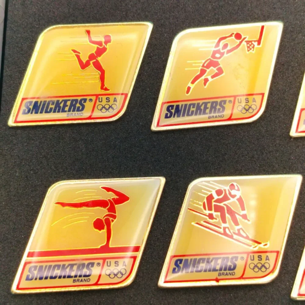 Snickers Brand Team USA 1992 Olympics 6 Pin Set Winter Summer Sports